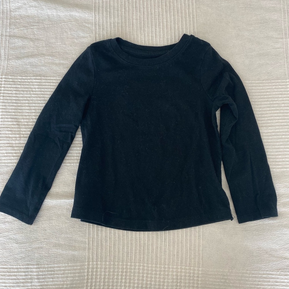 4T - Classic Black Kids Long Sleeve Shirt